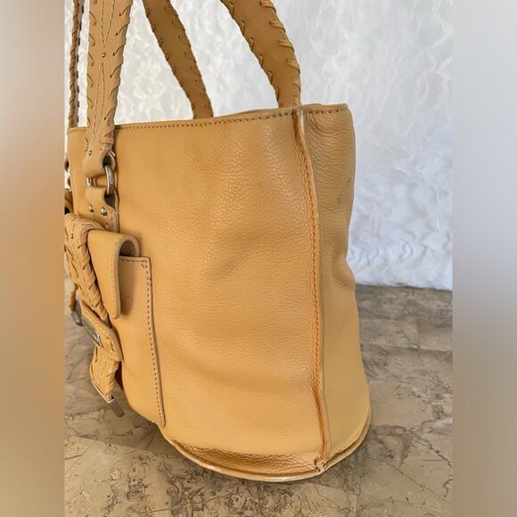 MICHAEL KORS caramel leather whipstitch shoulder bag tote - Picture 4 of 10